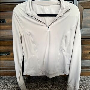 Women's Light Tan Quarter-Zip Top